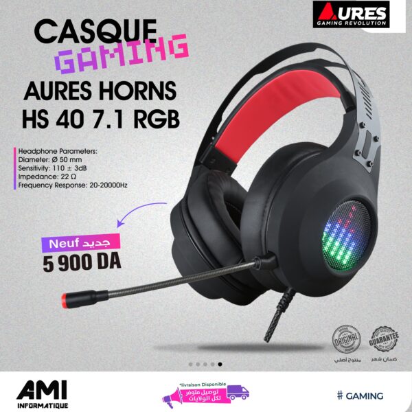 CASQUE GAMING AURES HORNS HS 30 3.5 EFFECT