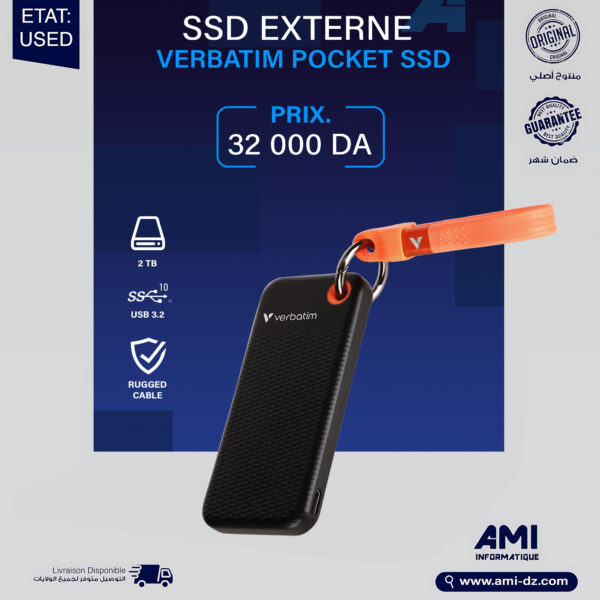 SSD EXTERNE VERBATIM POCKET SSD 2TB