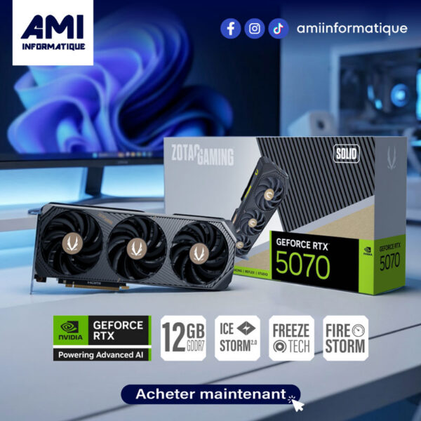 ZOTAC GAMING GeForce RTX 5070 SOLID OC – 12GB GDDR7