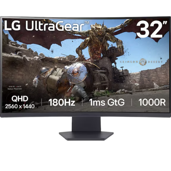 ECRAN LG UltraGear™ 32GS60QC 2K Curved Gaming Monitor 180Hz