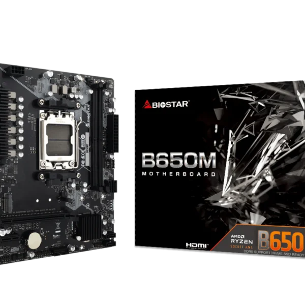 BIOSTAR B650MT Motherboard – AM5, DDR5 (AVEC CONFIG)