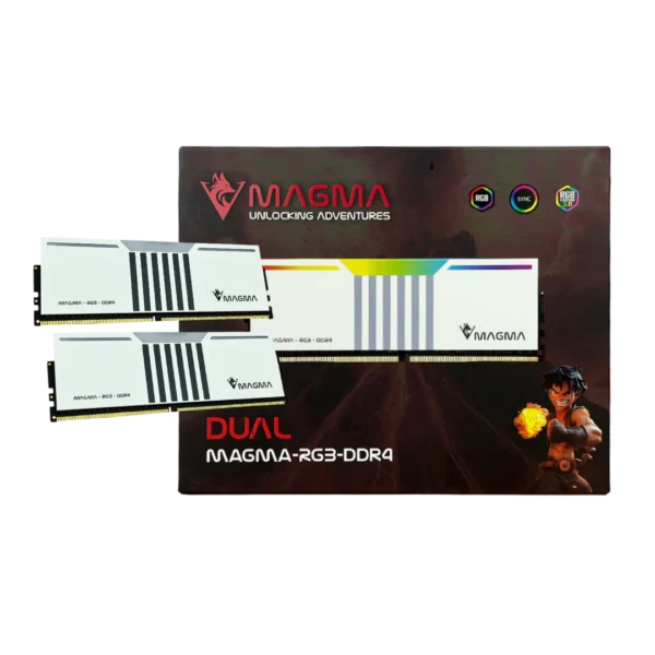 RAM MAGMA DUAL RGB WHITE 16GB (8GBX2) DDR4 PC3200MHZ -AVEC CONFIG