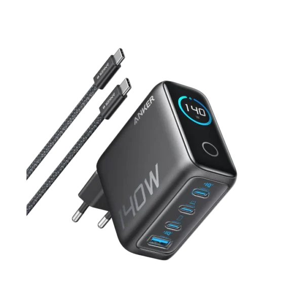 Chargeur Anker (140 W, 4 ports, PD 3.1) avec câble USB-C