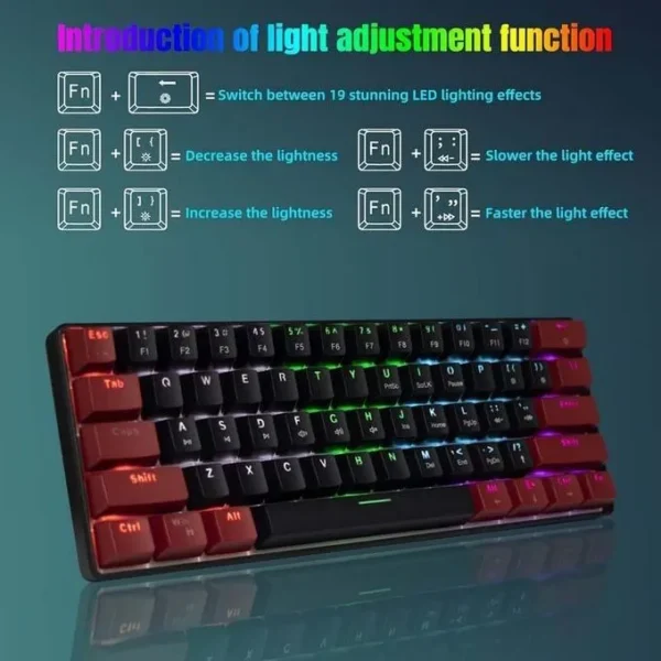 Jedel KL69 Mechanical Keyboard (Blue/Red Switch)