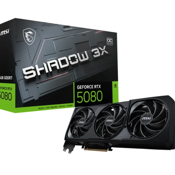 CARTE GRAPHIQUE MSI RTX5080 16G SHADOW 3X OC 16GB GDDR7 BLACK