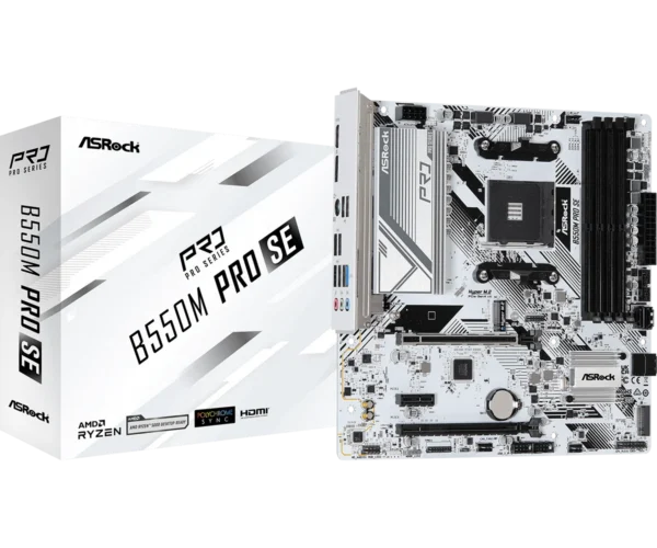 ASROCK B550M PRO SE AMD AM4 4XDIMMS WHITE -AVEC CONFIG