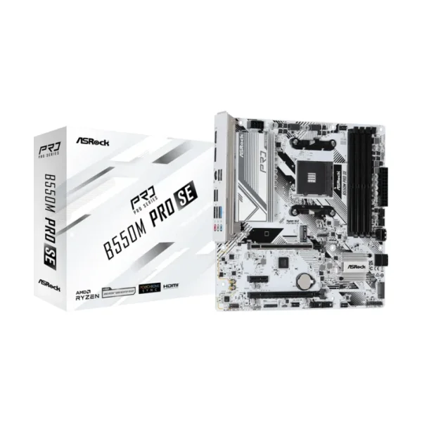 ASRock B550M Pro SE AMD AM4 4XDIMMS White (avec config)