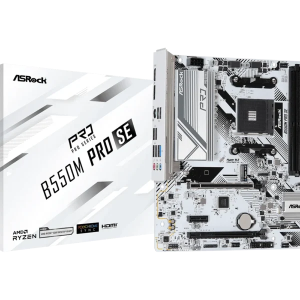 CARTE MERE ASROCK B550M PRO SE AMD AM4 4XDIMMS WHITE -AVEC CONFIG-