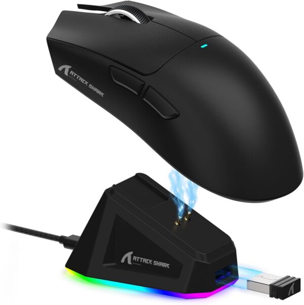 SOURIS ATTACK SHARK X11 WIRELESS WHITE/BLACK + CHARGING DOCK