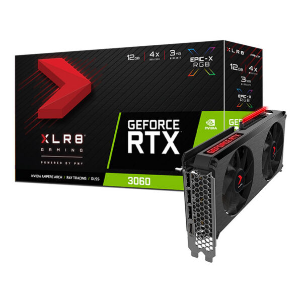 CARTE GRAPHIQUE PNY GeForce RTX 3060 12GB XLR8 Gaming-AVEC CONFIG-