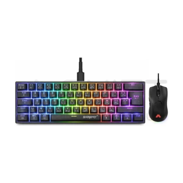 Combo clavier souris gamer Sarepo GK-61 (Red + 1200 DPI)