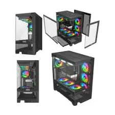 Boîtier gamer Nox Infinity Flow Full Black Plus 7PCS Fan M31-12CM ARGB + Controller 10