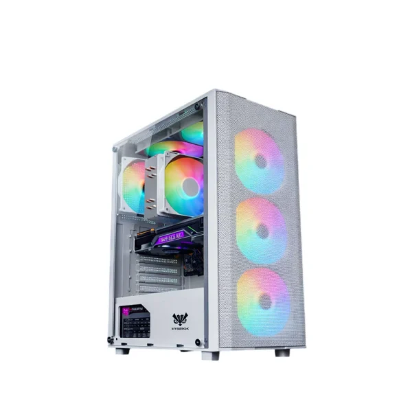BOITIER HYBROK RS6 MINI 4XFANS ARGB INCLUS MID TOWER WHITE