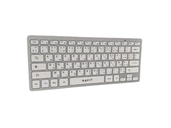 HAVIT KB221G WHITE – WIRELESS KEYBOARD – 2.4GHZ CONNECTION – COMPACT DESIGN – SILENT – ERGONOMIC – WHITE