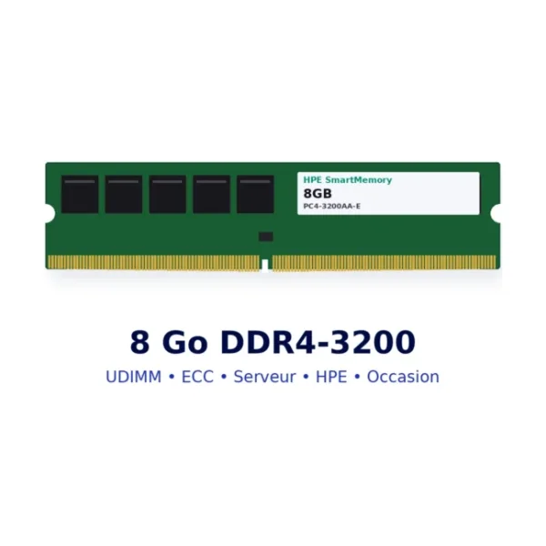 RAM serveur 8 Go DDR4-3200 UDIMM ECC HPE