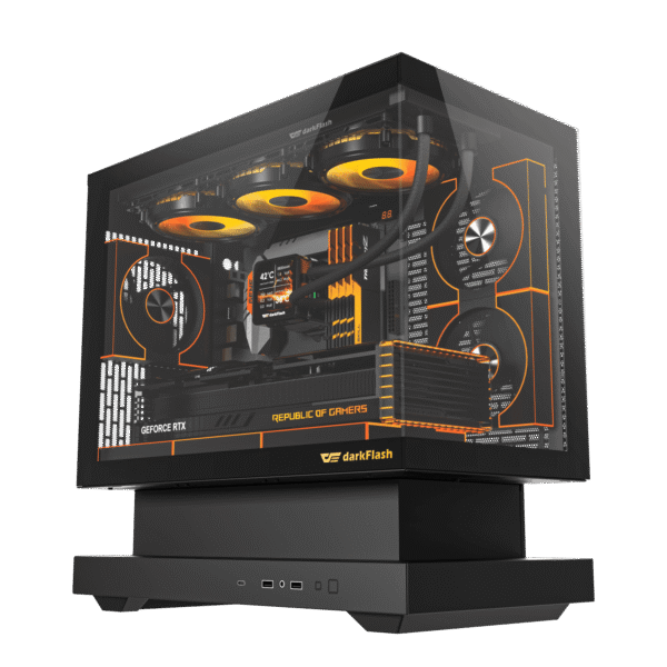 CASE MAGMA DARK FLASH FLOATRON 6 FANS ARGB BLACK M-ATX