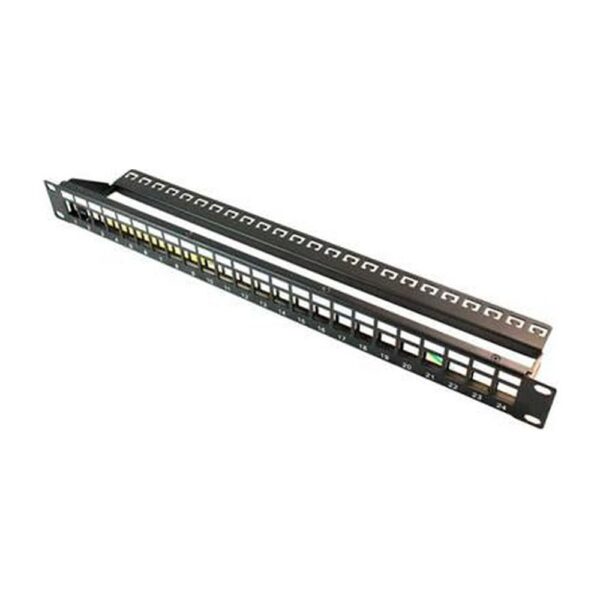 Panneau de brassage 24 ports 1U vide noir
