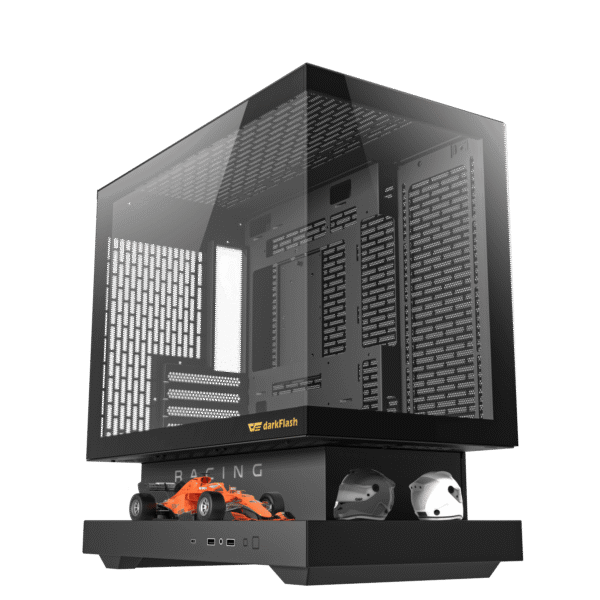 CASE MAGMA DARK FLASH FLOATRON 6 FANS ARGB BLACK M-ATX